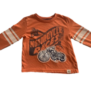 Cherokee Motorcycle Races Orange Long Sleeve Shirt Size 3T